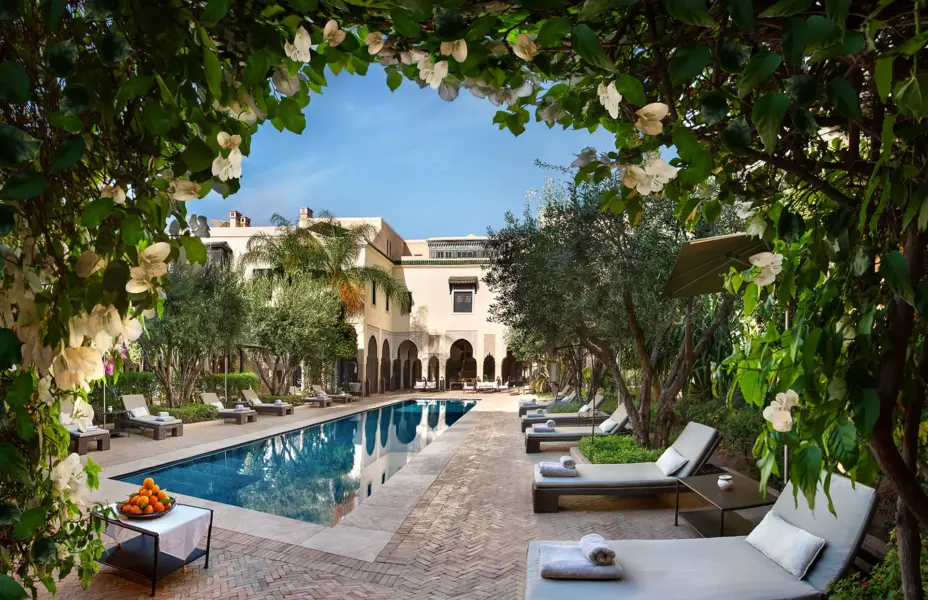 Poolen på Villa des Orangers, Marrakech, Marokko