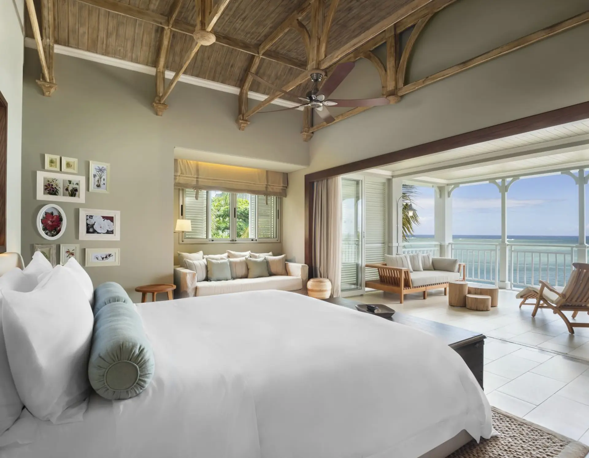 Havkig fra soveværelset i Junior Suite på The St. Regis Le Morne Resort, Mauritius