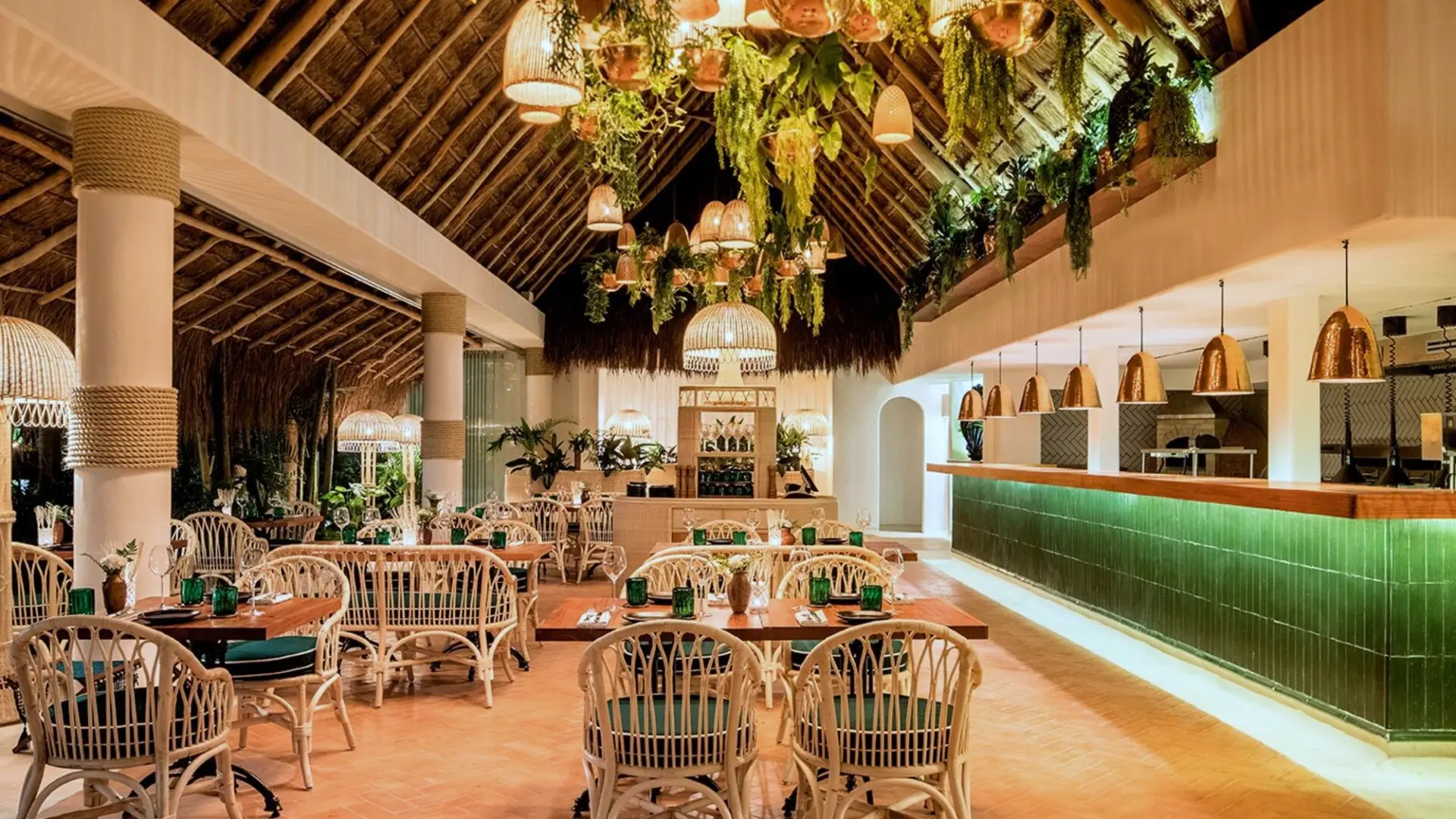 Restauranten på Hotel Escencia i Tulum, Mexico