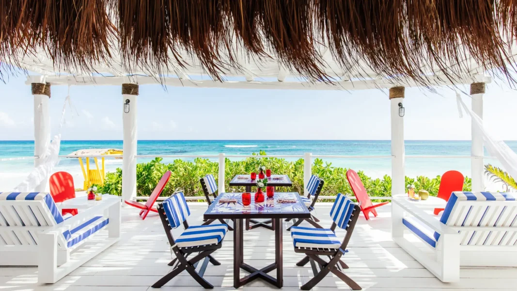 Strandrestauranten på Hotel Escencia i Tulum, Mexico