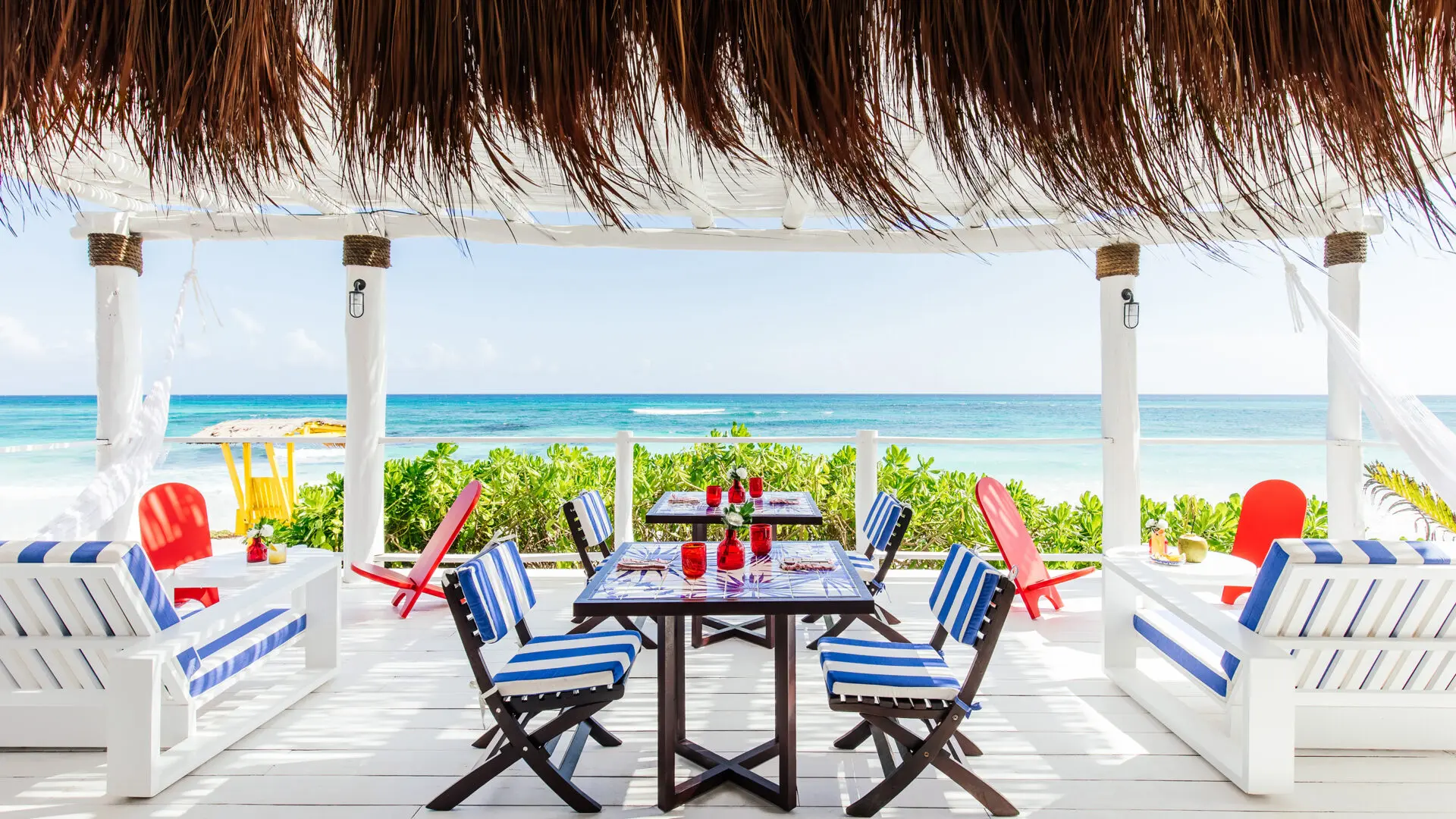 Strandrestauranten på Hotel Escencia i Tulum, Mexico