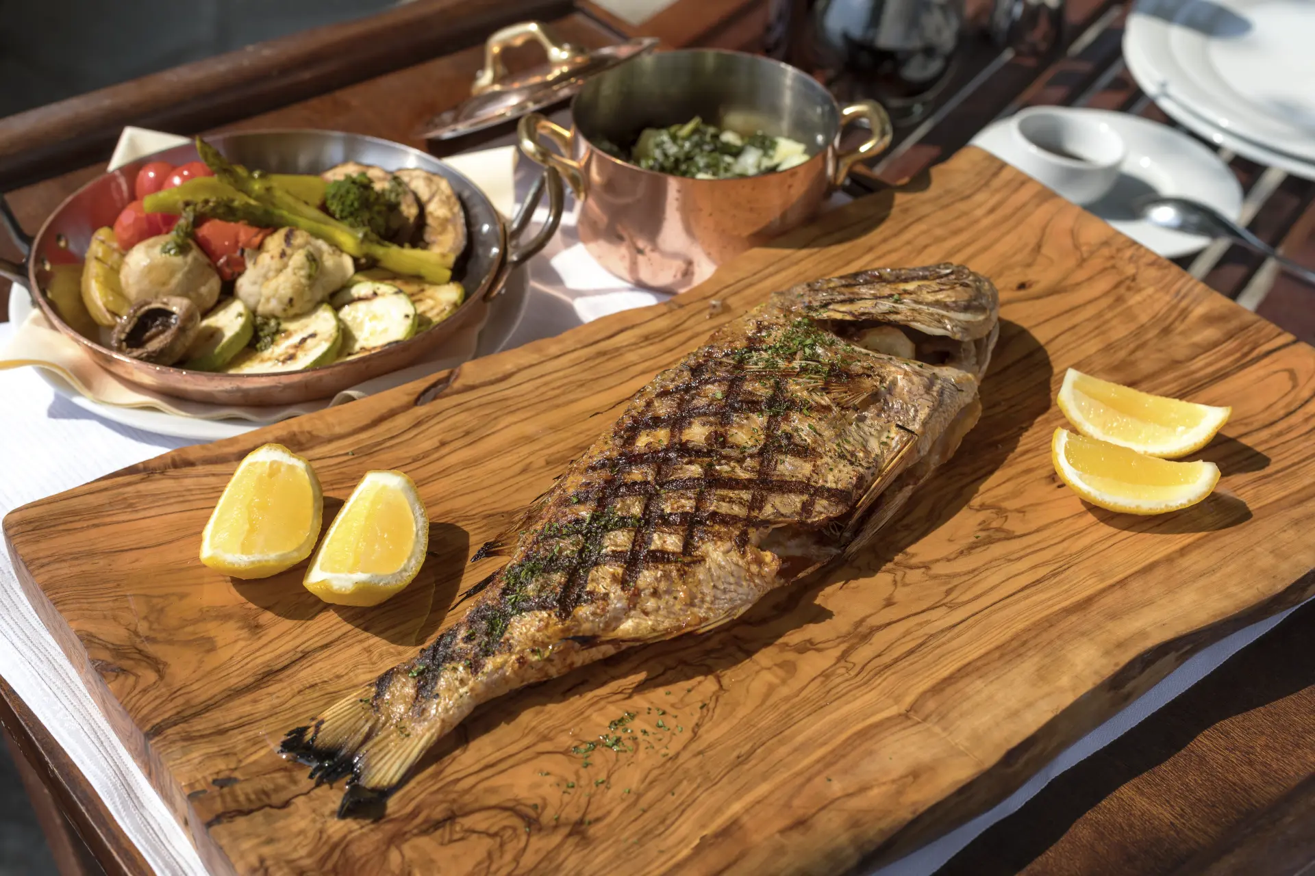 Friske råvarer i restauranten på Aman Sveti Stefan, Montenegro