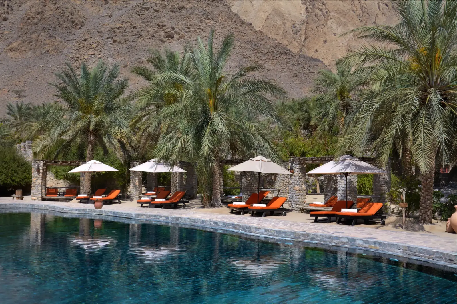 Pool område på Six Senses Zighy Bay, Oman