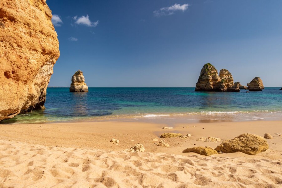 Camilo Beach på Algarvekysten, Portugal
