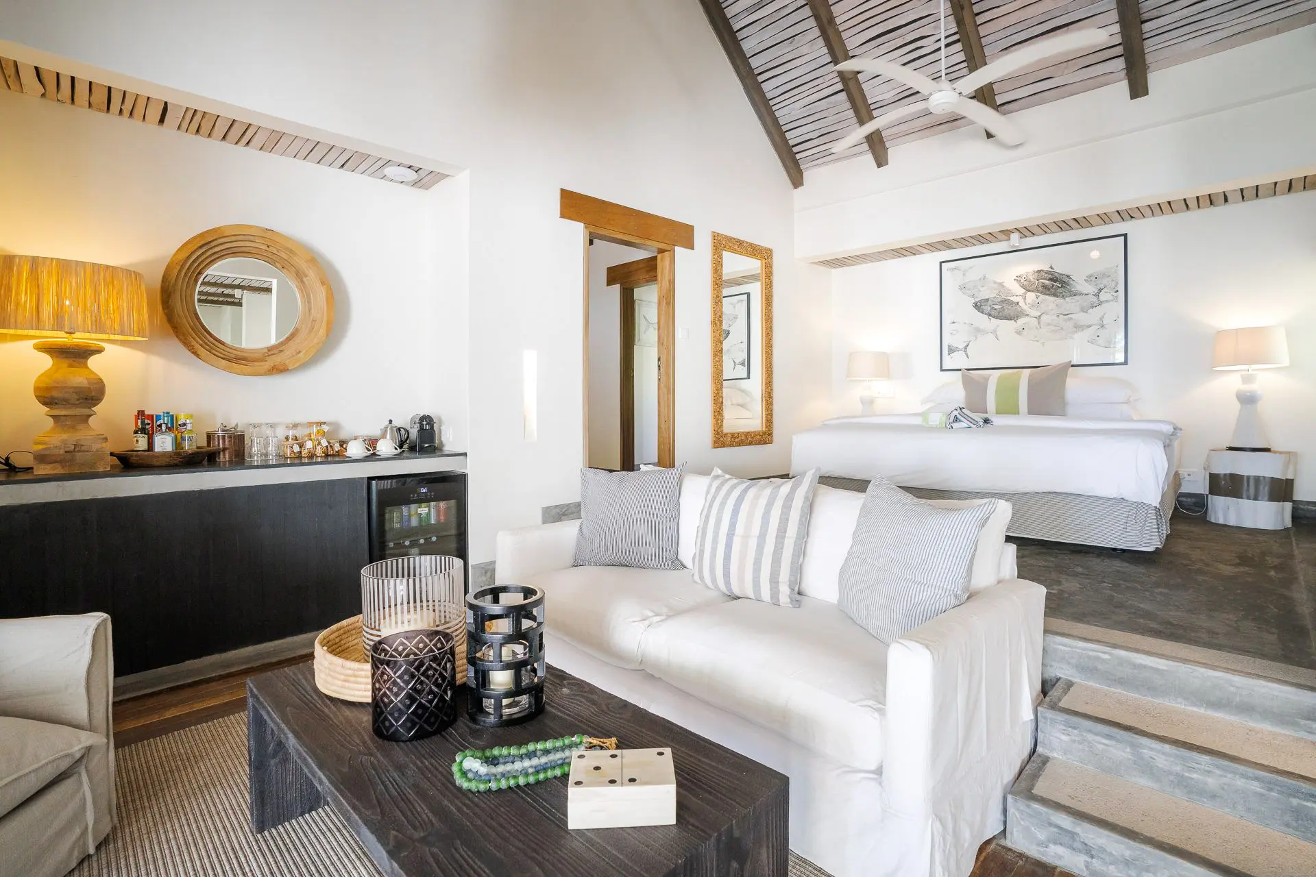 Soveværelse i Beach Villa på Alphonse Island, Seychellerne