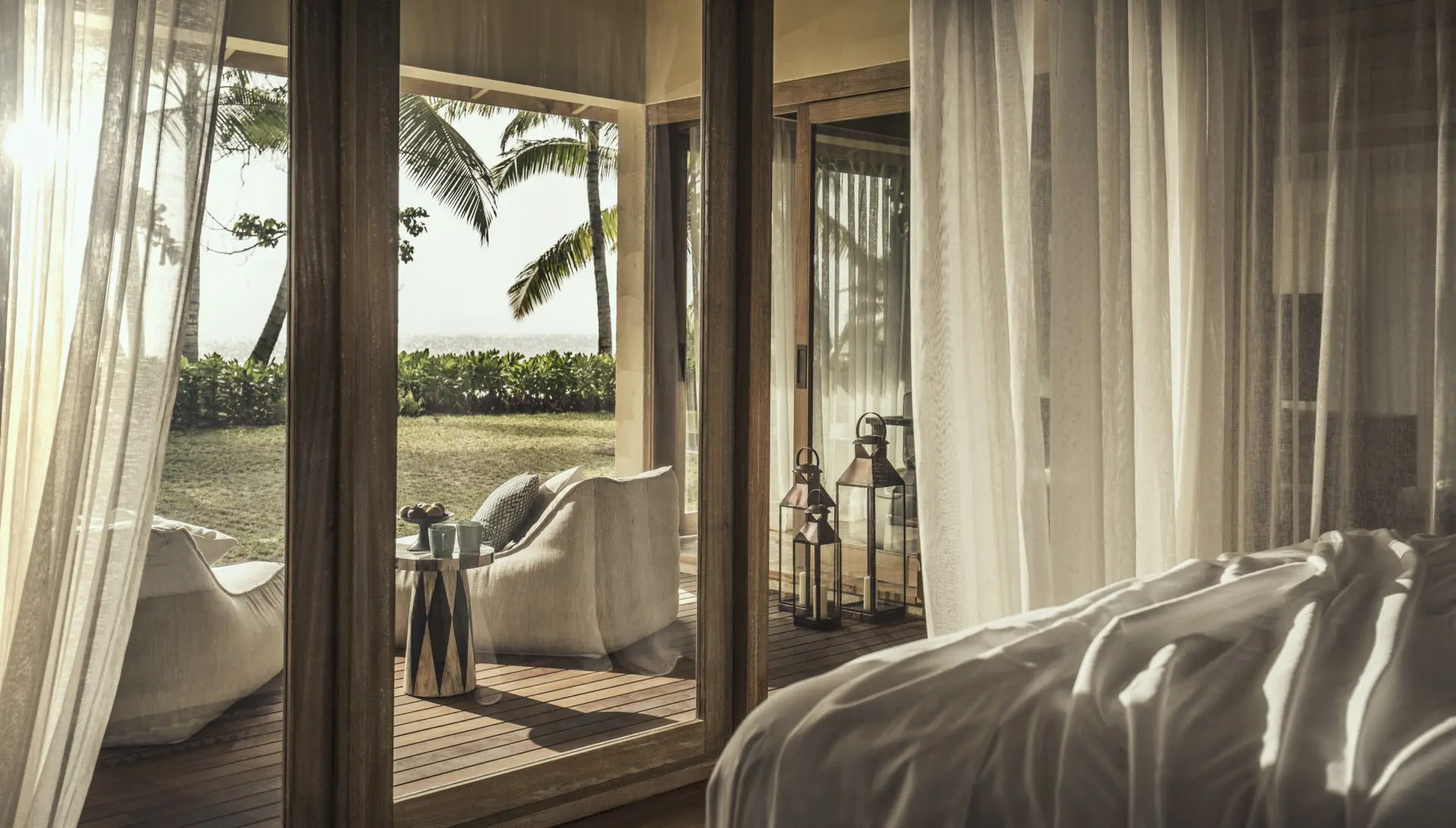 Soveværelse i villa på Four Seasons Resort at Desroches Island, Seychellerne