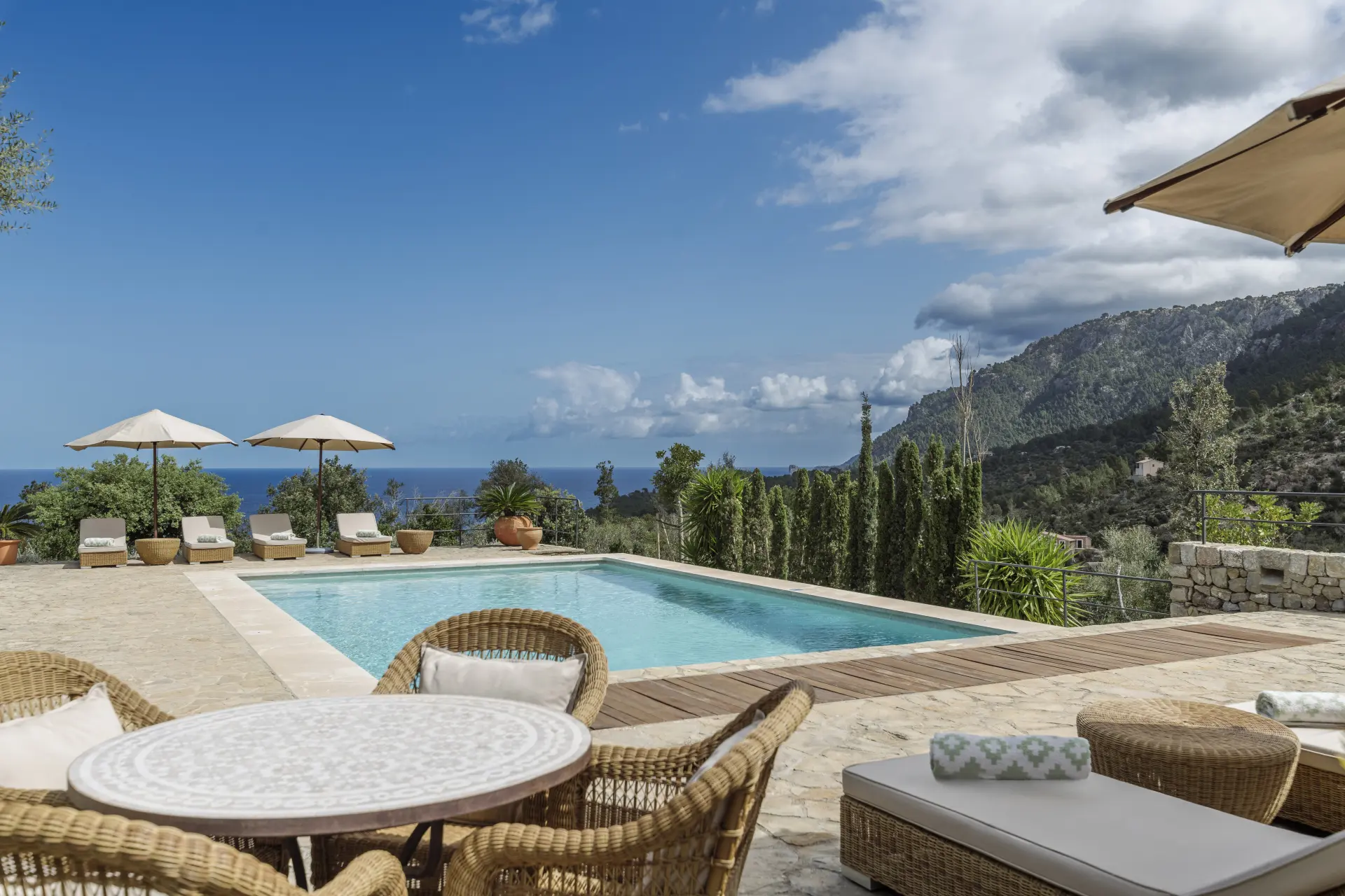 Pool tilhørende villaen Balagueret på Son Bunyola Hotel & Villas på Mallorca, Spanien