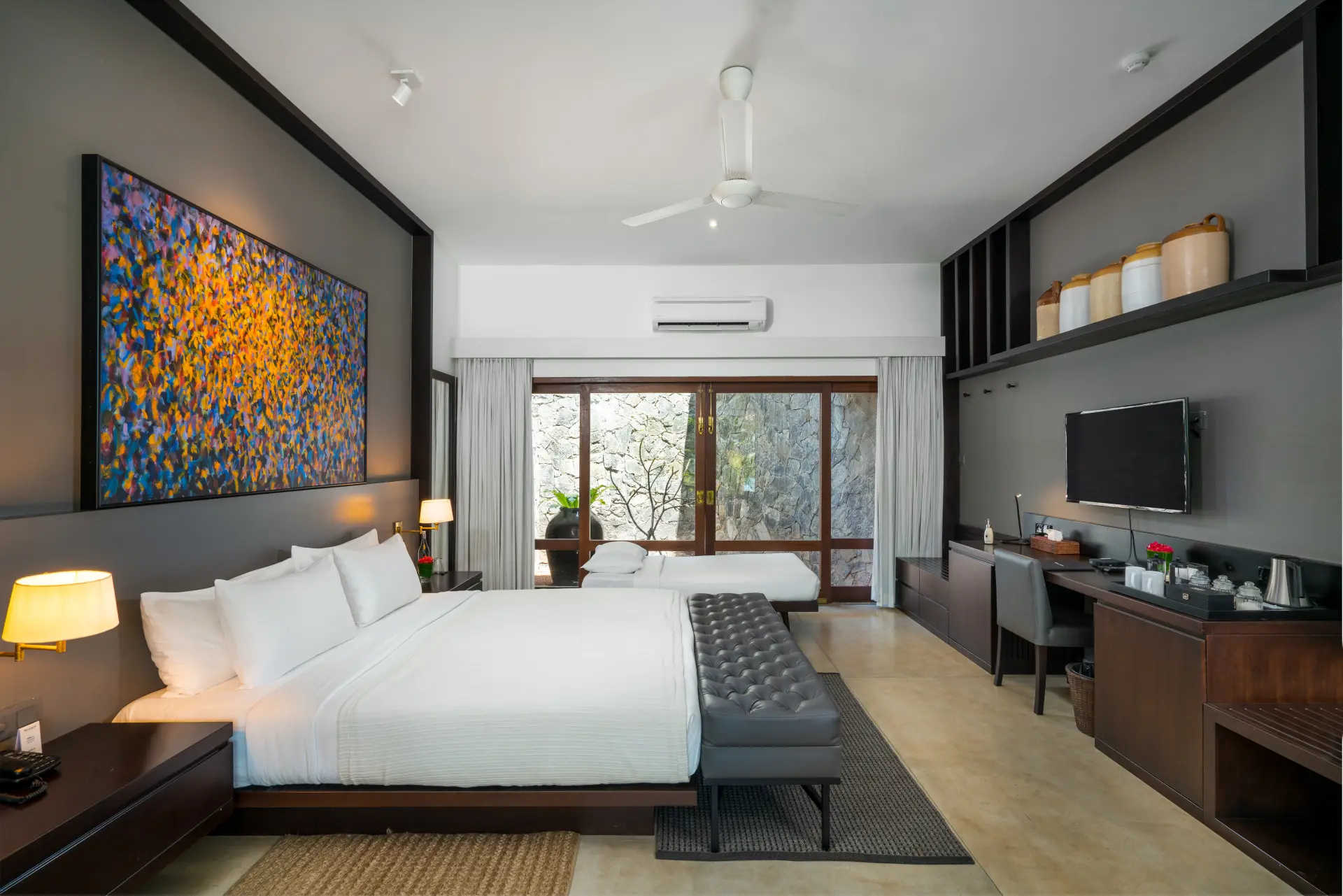 Soveværelse på The Lodge House Taru Villas på Sri lanka