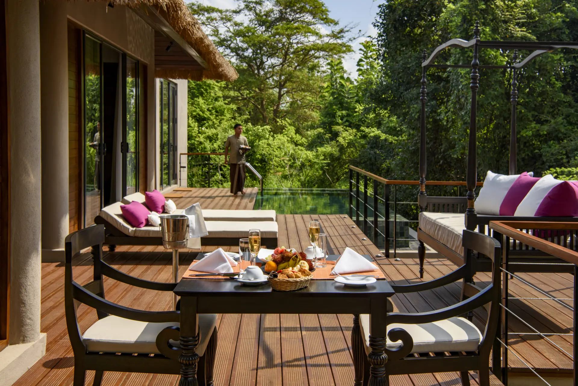 Ulagalla på Sri Lanka, Deluxe Villa terrasse anretning