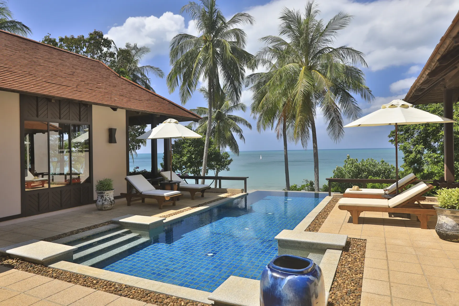 Privat pool på Pimalai på Koh Lanta i Thailand