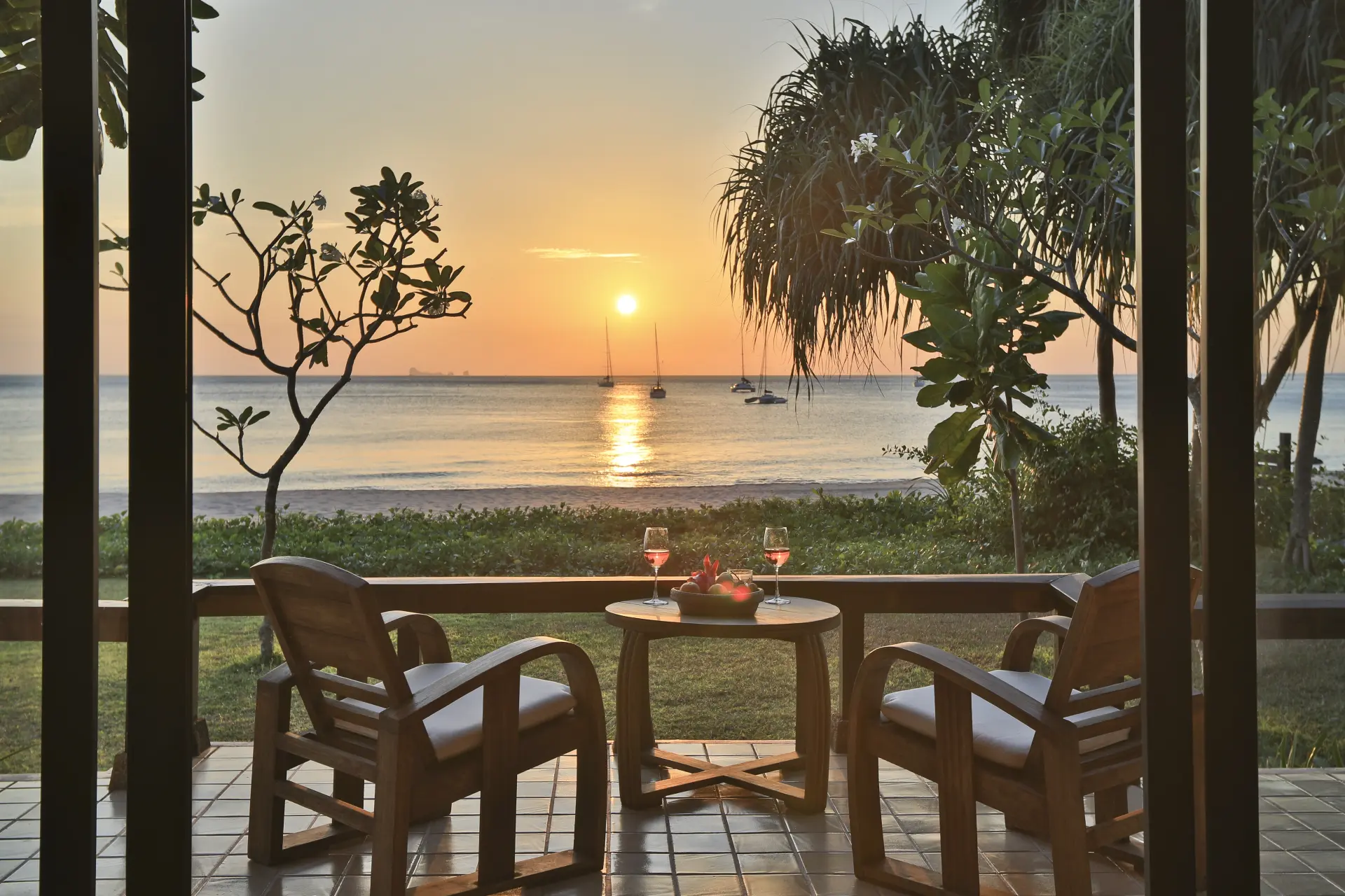Beach villa udsigt på Koh Lanta i Thailand