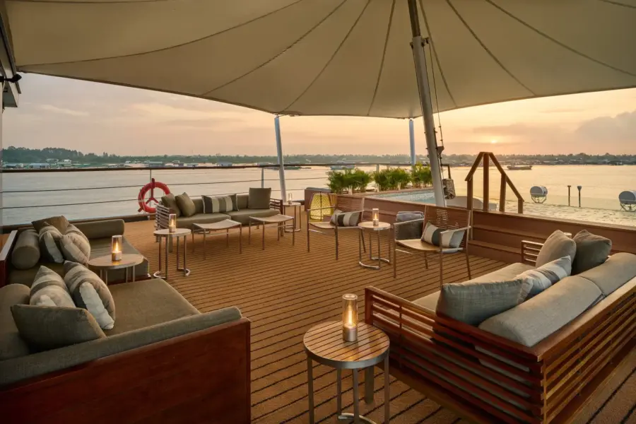 Dæk på cruiseskibet Aqua Mekong, Vietnam