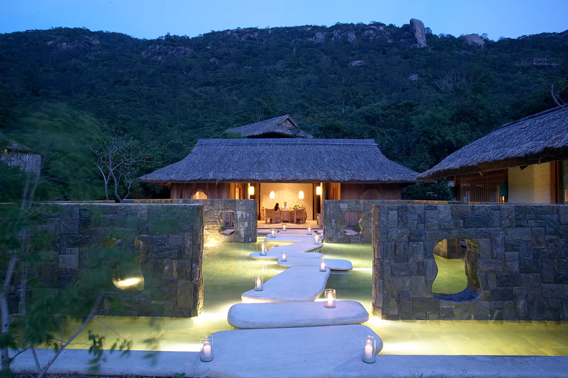 Spa indgang på Six Senses Nihn Van Bay i Vietnam