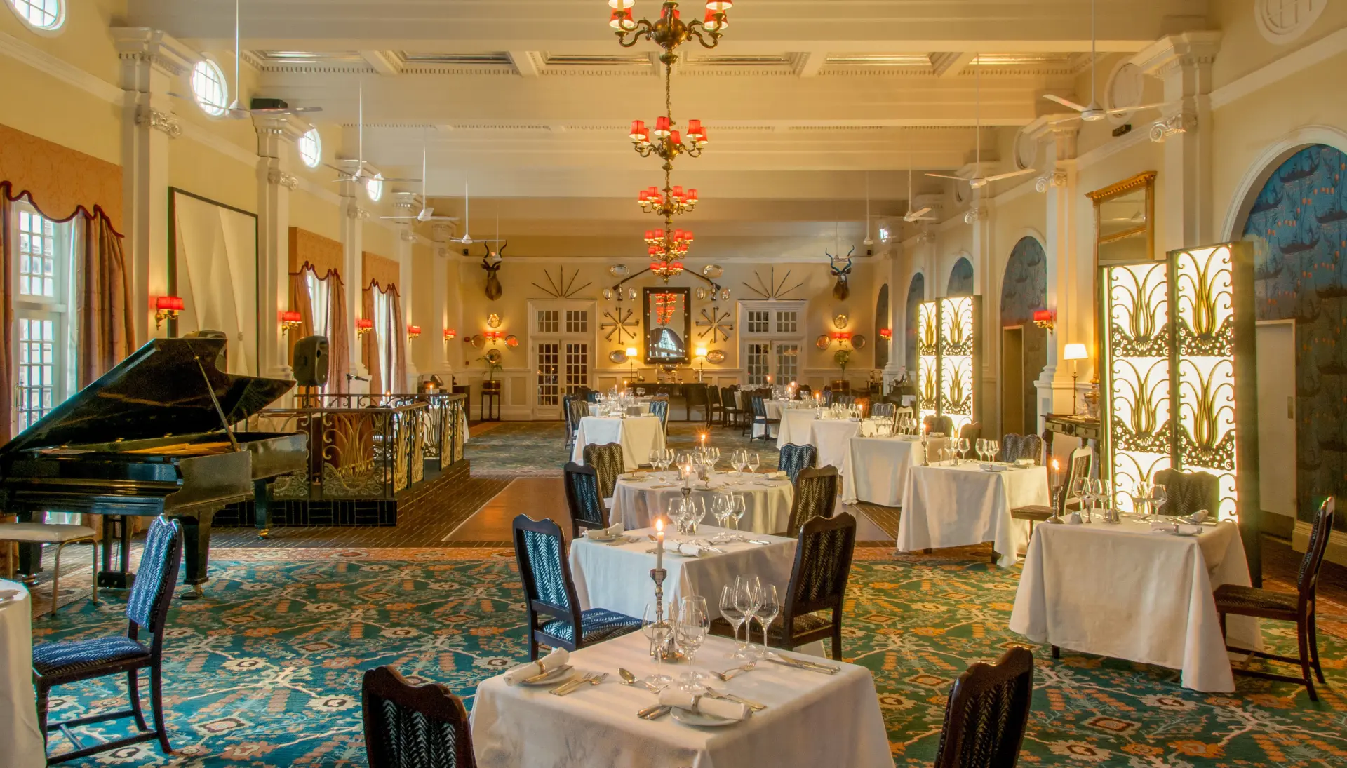 Restauranten The Livingstone Room på The Victoria Falls Hotel, Zimbabwe