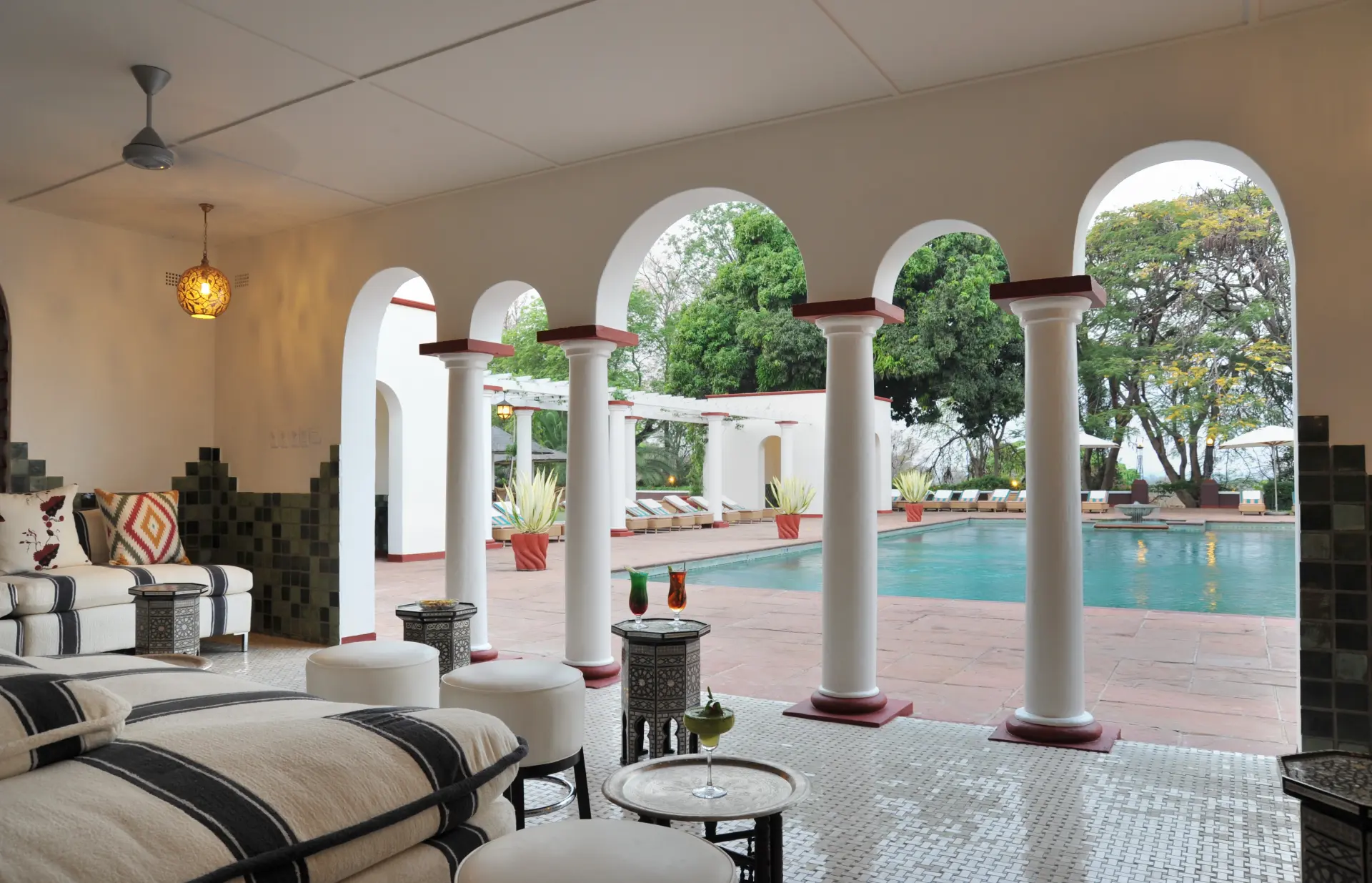 Poolen på The Victoria Falls Hotel, Zimbabwe