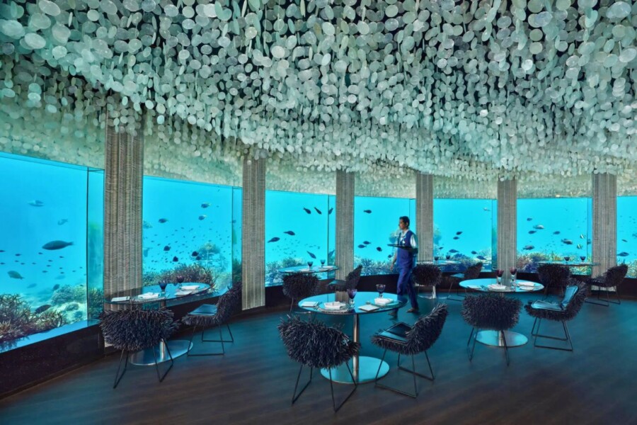 Undervandsrestauranten Subsix på Niyama Private Resort, Maldiverne