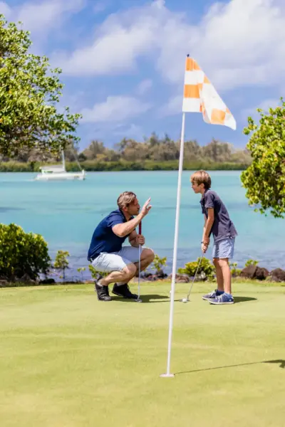 Golf træning på Anahita Golf & Spa Resort på Mauritius