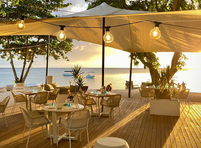Beach house restaurant på Maradiva Villas på Mauritius