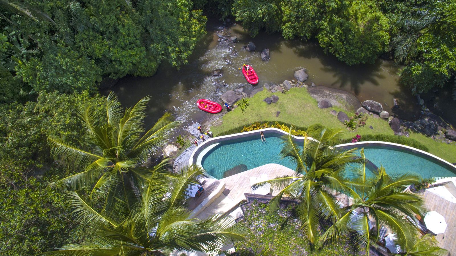 River rafting - afgang fra pool området på Four Seasons Sayan, Bali