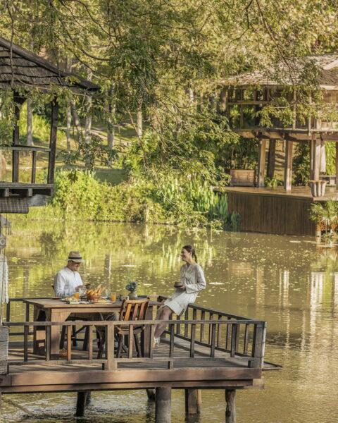 Privat morgenmad på Rice Barn på Four Seasons Chiang mai i Thailand