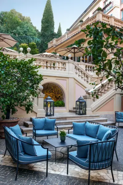 Hotel de Russie Stravinskij Bar- terrasse i Rom, Italien