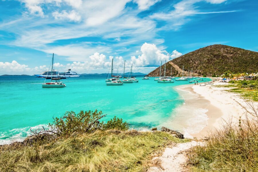 Strand ved Jost Van Dyke på De Britiske Jomfruøer, Caribien