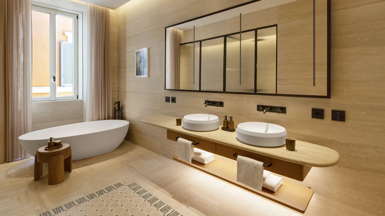 Deluxe Junior Suite badeværelse på Six Senses Rom, Italien