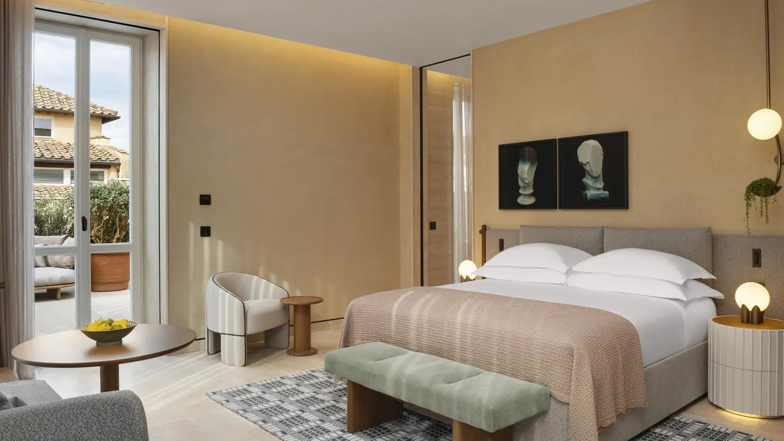 Rome Terrace Junior Suites Bedroom på Six Senses Rome i Rom, Italien