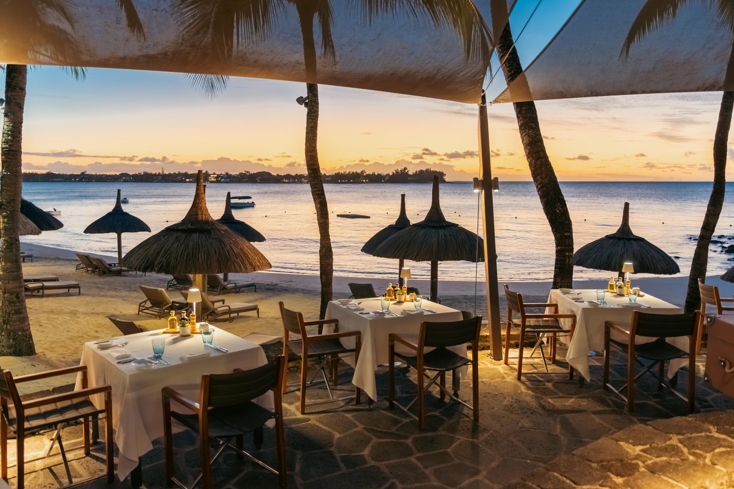 Restaurant La Plage på Royal Palm Beachcomber Luxury, Mauritius