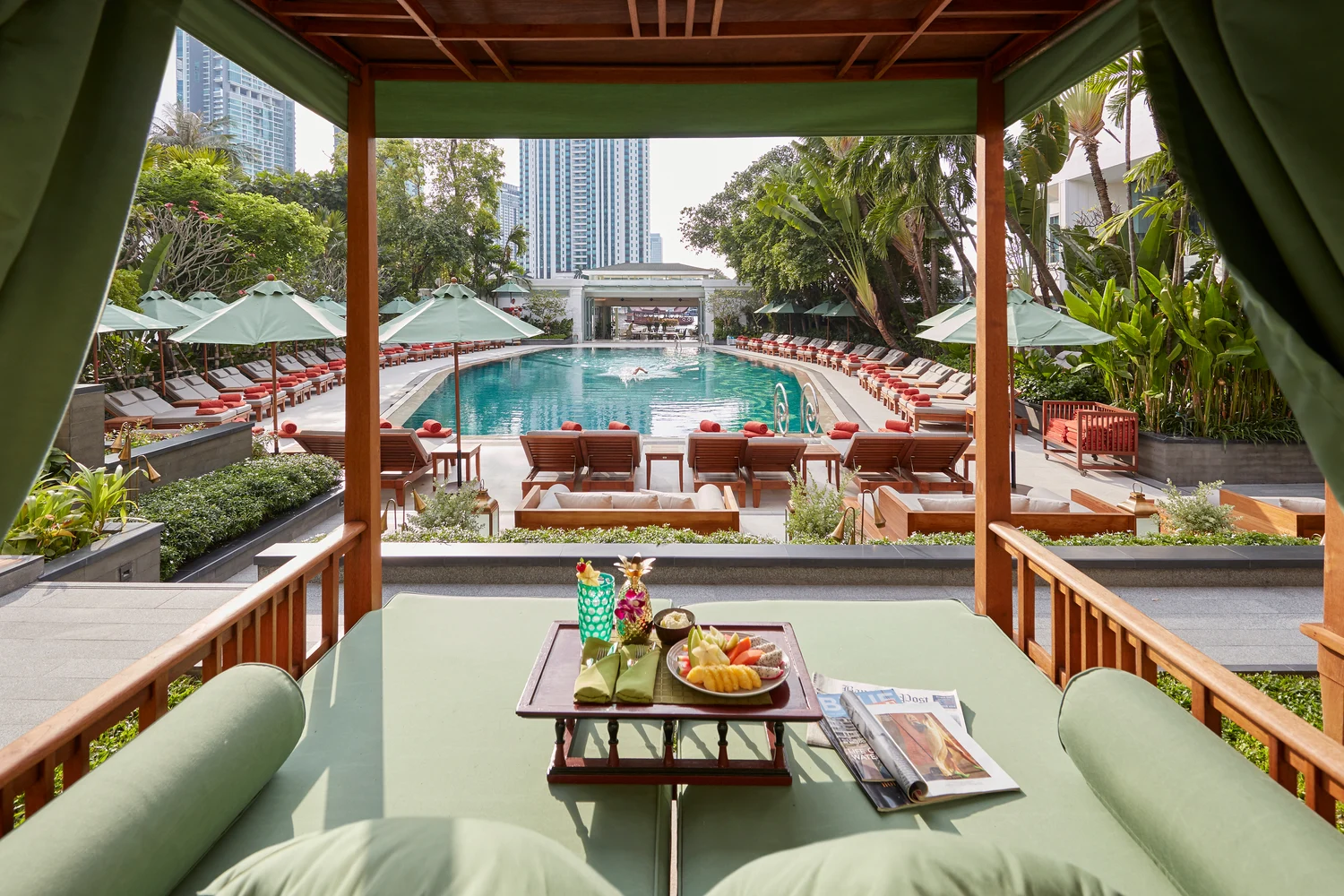 Poolside cabana på Mandarin Oriental Bangkok, Thailand