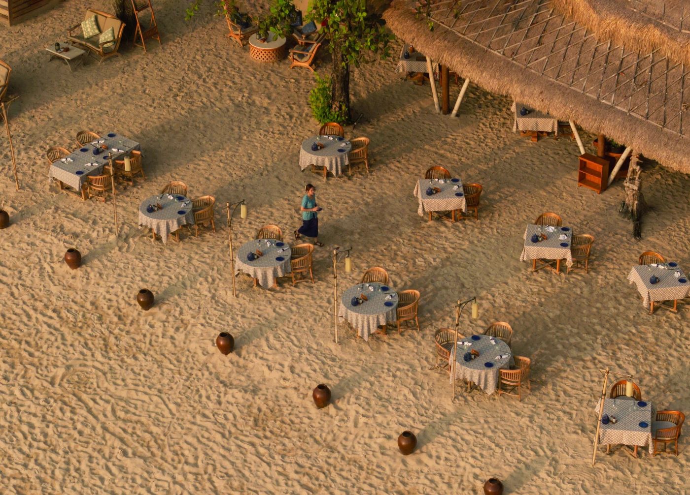 Restaurant på stranden på Jimbaran Puri, A Belmond Hotel på Bali