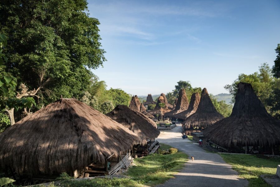 Landsbyen Praijing nær NIHI Sumba på øen Sumba, Indonesien