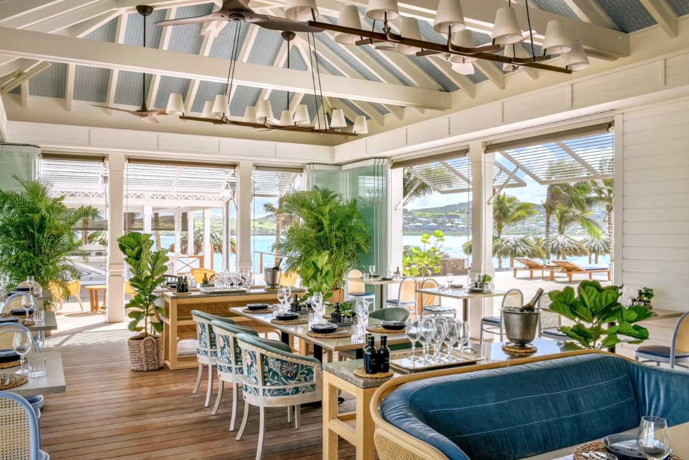 Restauranten Beach House på Rosewood Le Guanahani St. Barth, Caribien