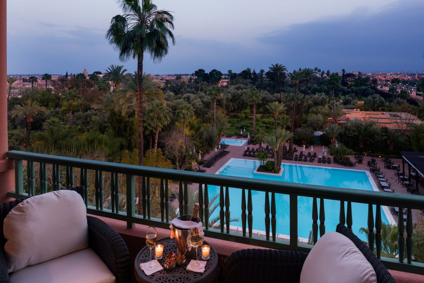 Udsigt fra Agdal Suite på La Mamounia, Marrakech, Marokko