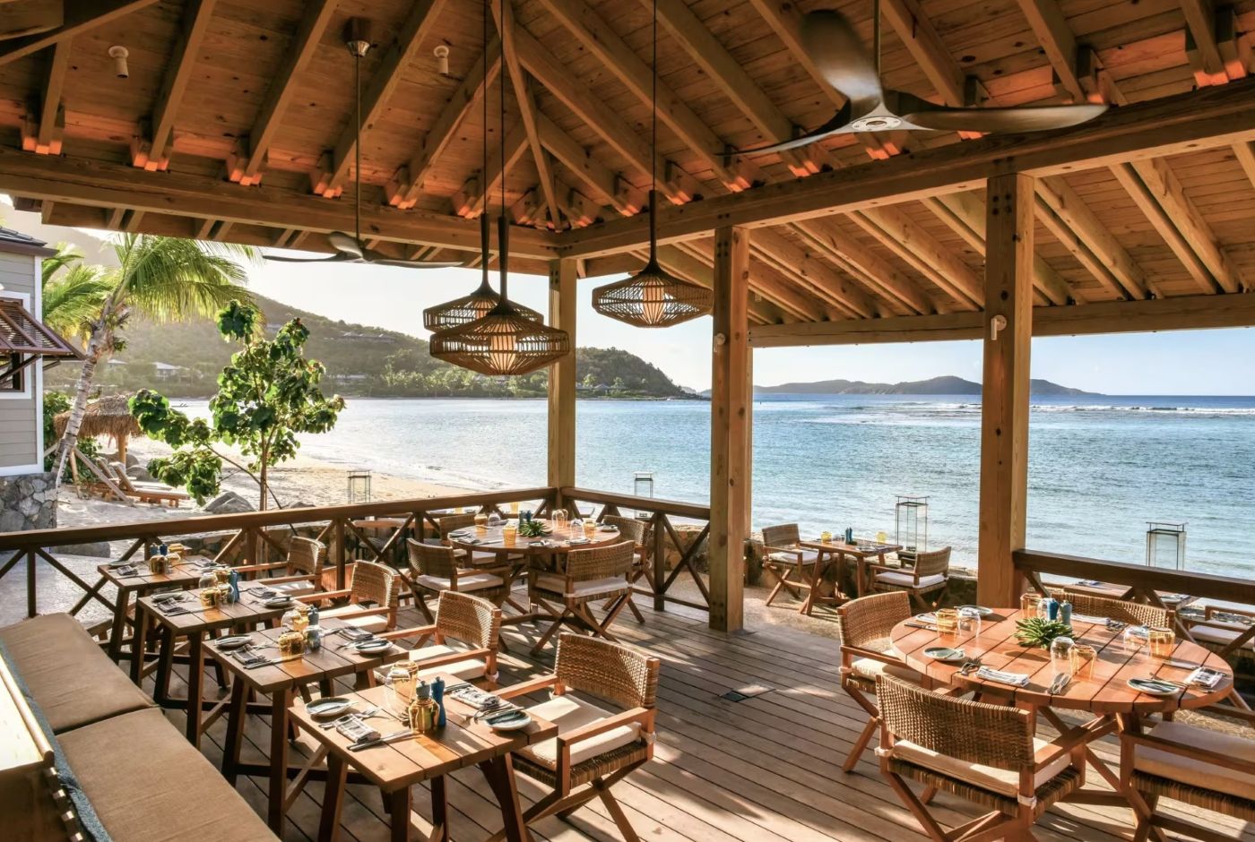 Reefhouse - restaurant på Rosewood Little Dix Bay, Caribien