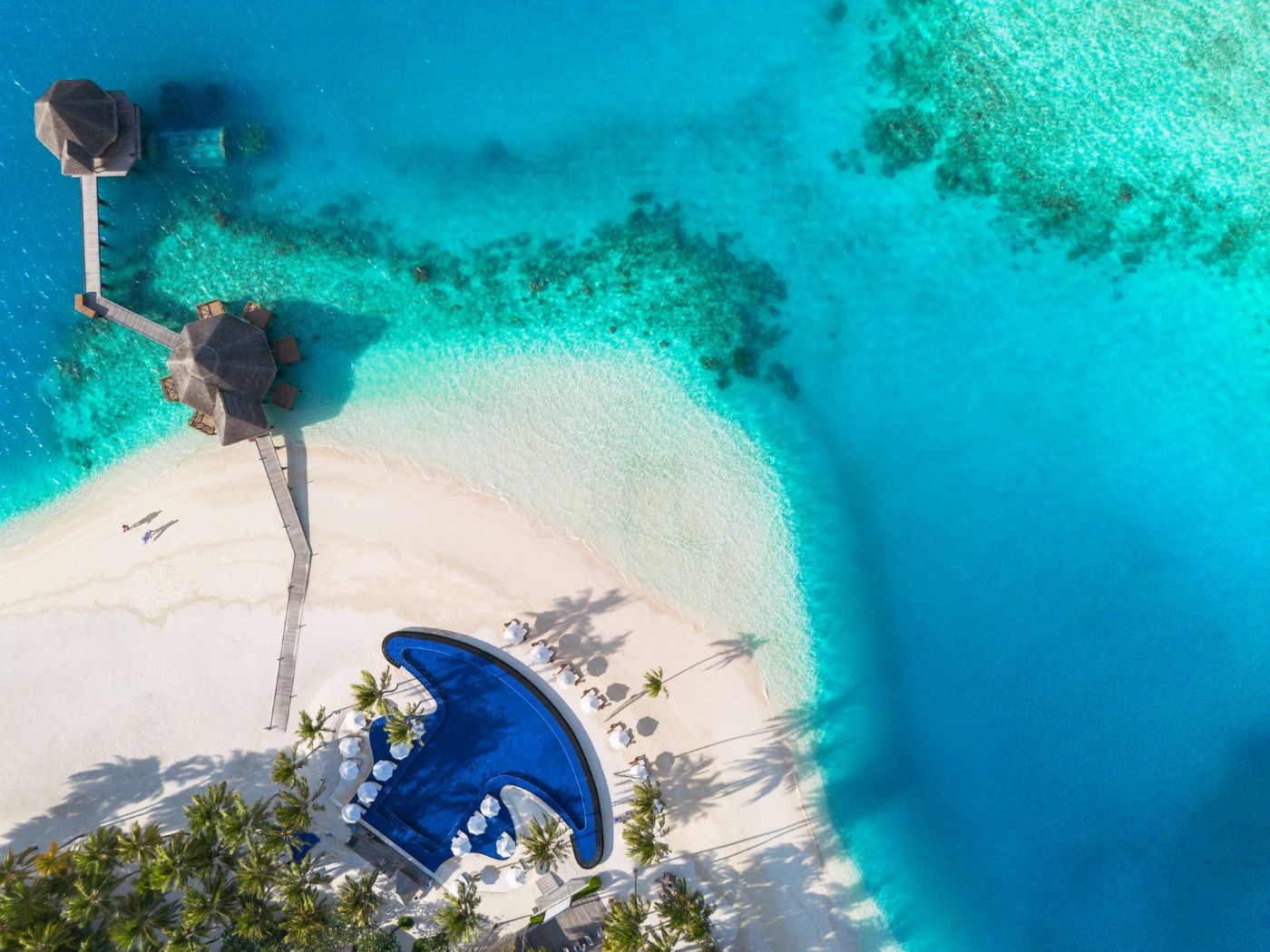 Pool og undervandsrestauranten Ithaa på Conrad Maldives Rangali Island, Maldiverne