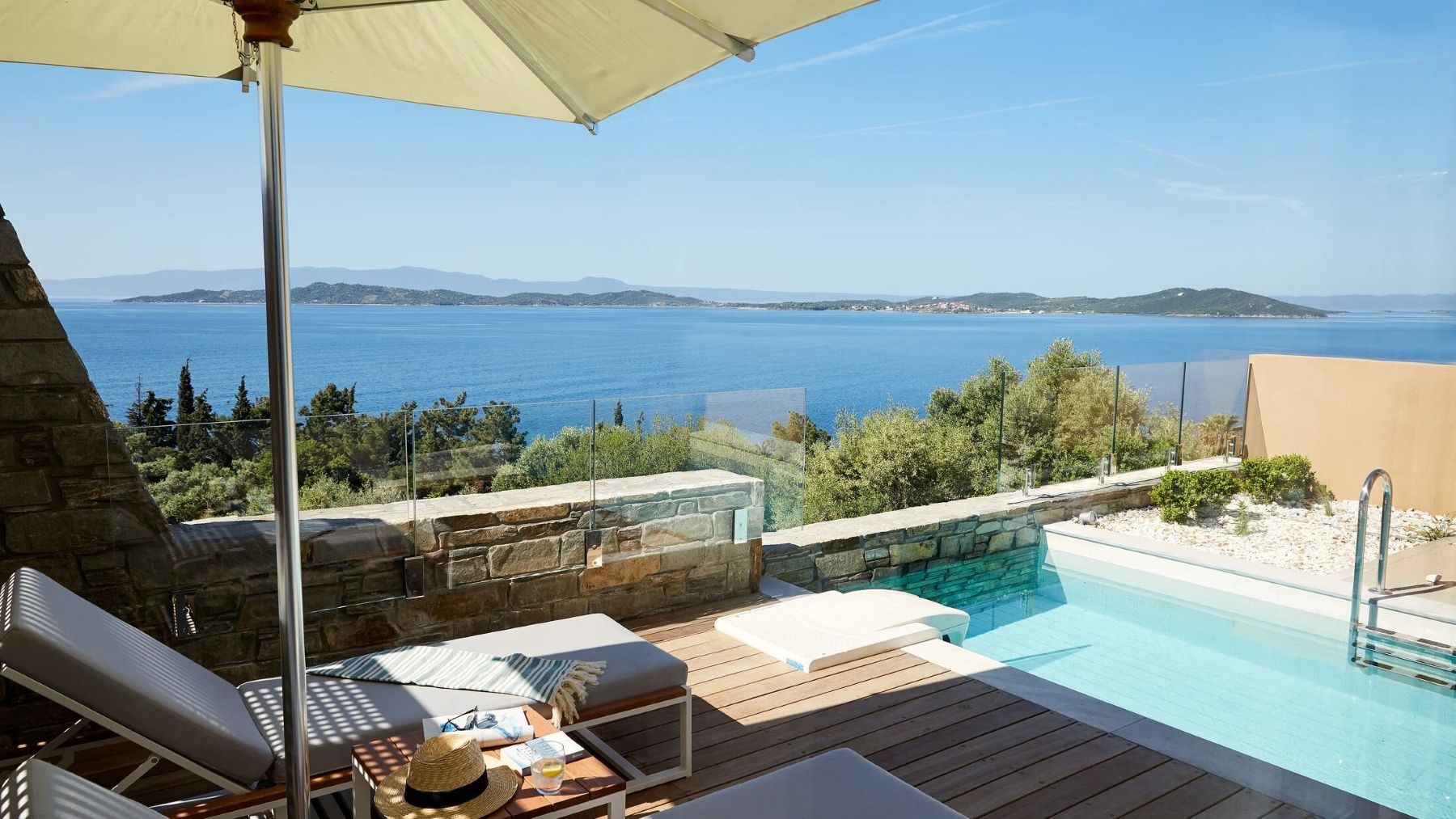 Ocean One Bedroom Pool Villa på Eagles Villas, Haldiki, Grækenland