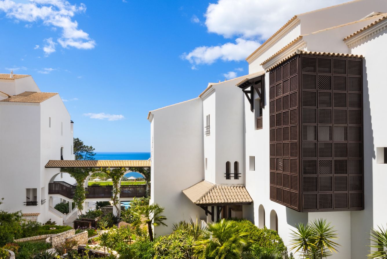 Udsigt fra Pine Cliffs Resort, Portugal