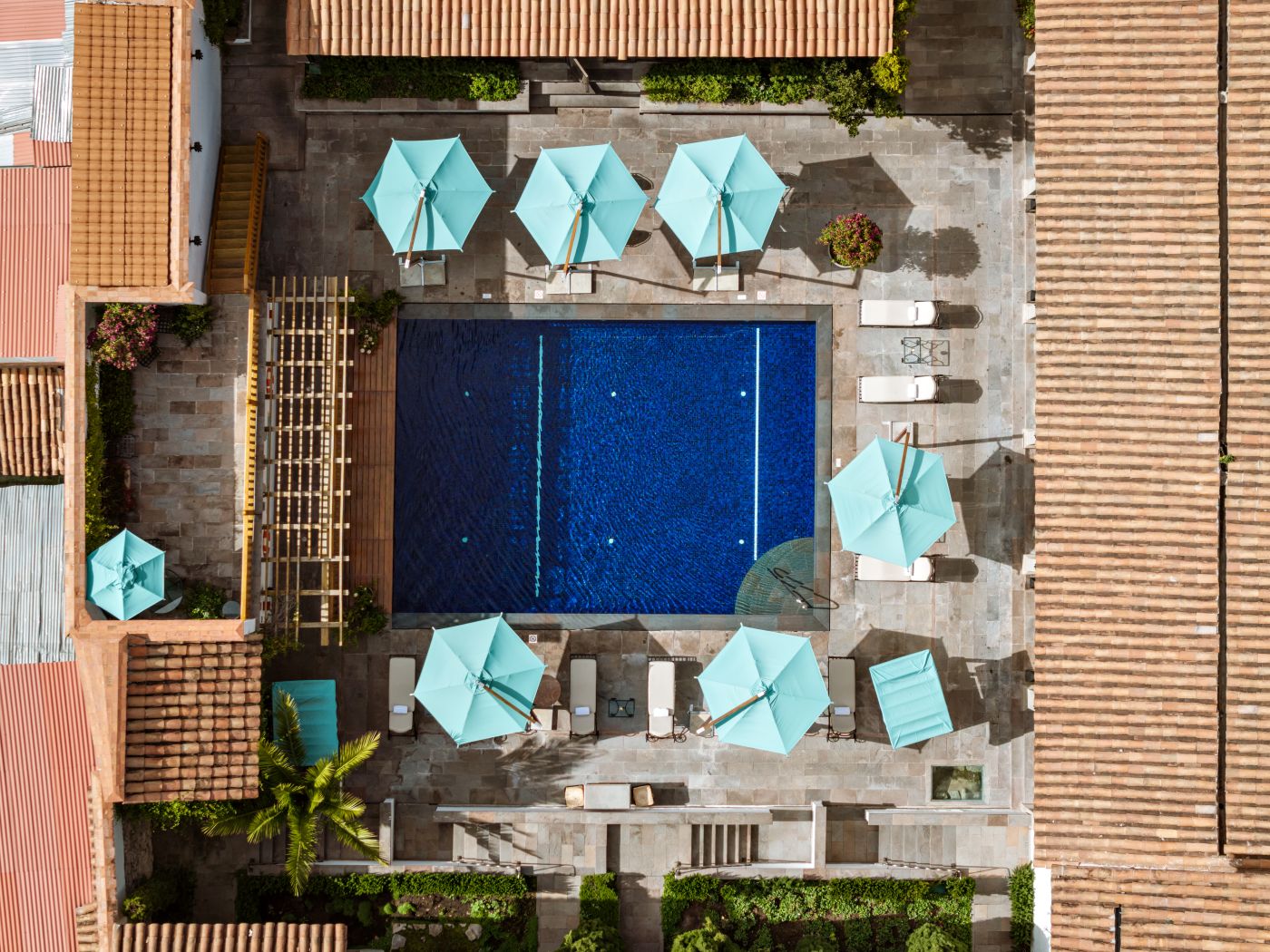 dronebillede af poolområde, Palacio Nazarenas, A Belmond Hotel, Peru