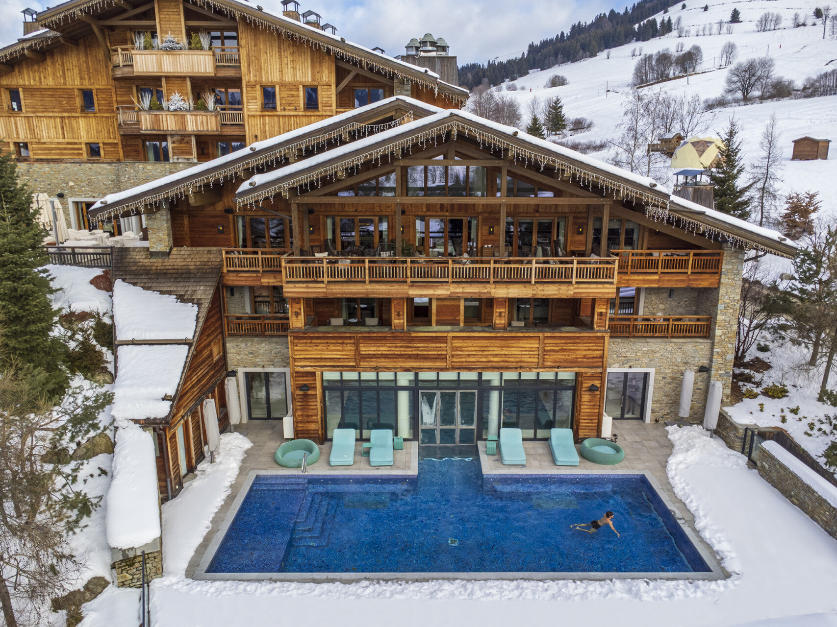 Udendørs pool, Four Seasons Megève, Frankrig